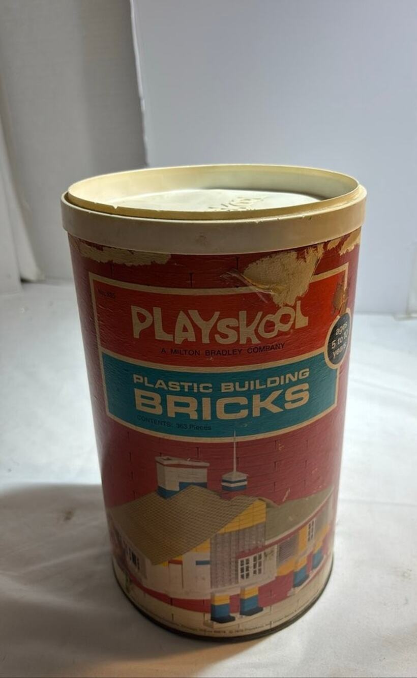 Vintage Playskool Plastic Building Bricks Set